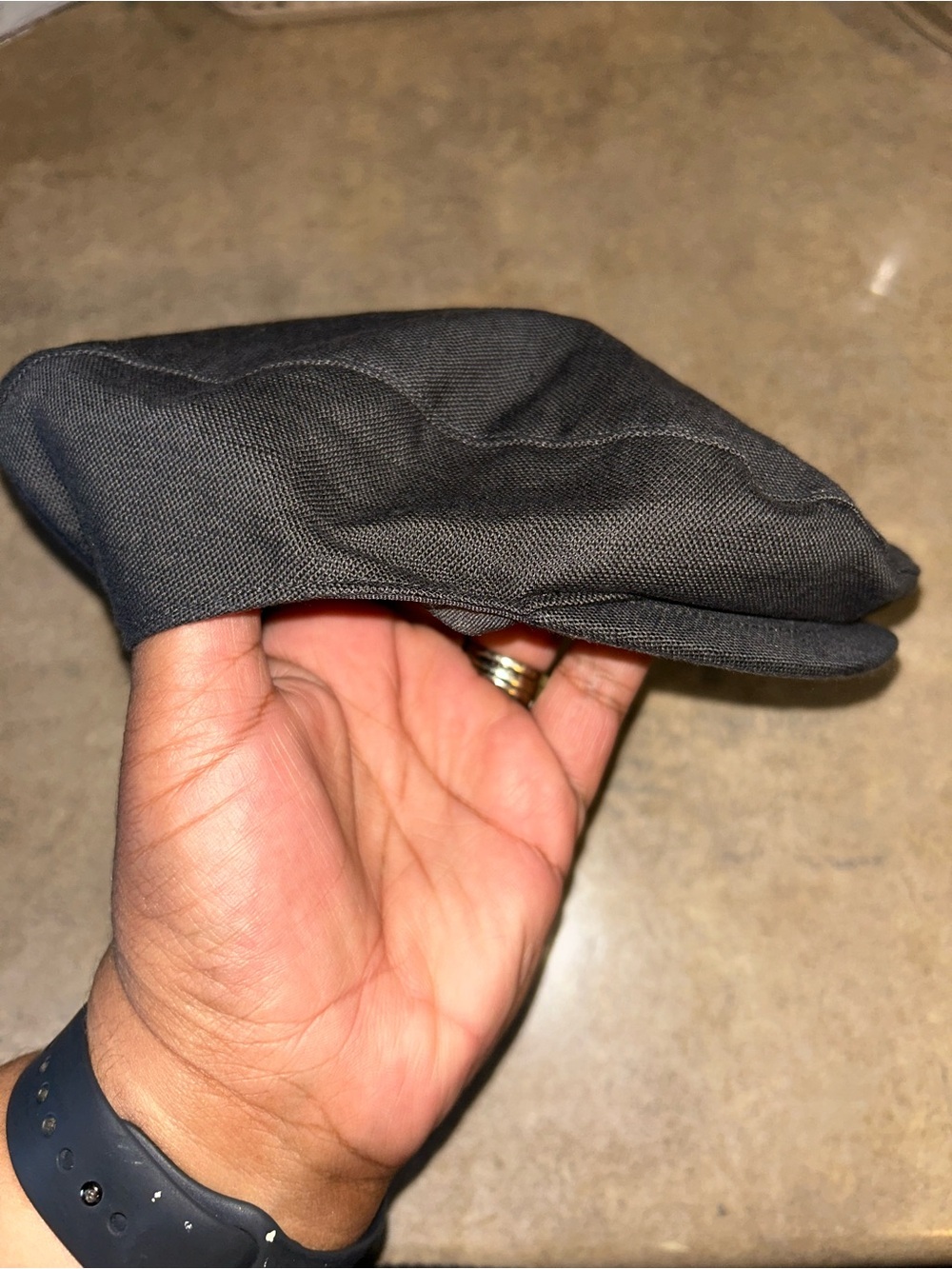 Janie and Jack Hat - gray linen/cotton blend newsboy cap